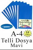 Telli Dosya Plastik A4 10 lu 1 Paket Poşet Dosyalara Uyumlu Ekonomik Kaliteli Şeffaf Kapak Telli Dosya Okul Büro Ofis - 8