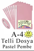 Telli Dosya Plastik A4 10 lu 1 Paket Poşet Dosyalara Uyumlu Ekonomik Kaliteli Şeffaf Kapak Telli Dosya Okul Büro Ofis - 12