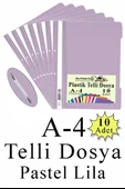 Telli Dosya Plastik A4 10 lu 1 Paket Poşet Dosyalara Uyumlu Ekonomik Kaliteli Şeffaf Kapak Telli Dosya Okul Büro Ofis - 10