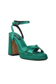 Venüs Yeşil Saten Kadın Abiye Ayakkabı 23101322Y Z - 3