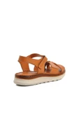 Venüs Taba Hakiki Deri Kadın Düz Sandalet 22981709 Z - 4