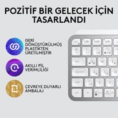 Logitech MX Keys Mini Mac İçin Minimalist Kablosuz Aydınlatmalı İngilizce Q Klavye - Beyaz - 5