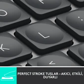 Logitech MX Keys Mini Minimalist Kablosuz Bluetooth Aydınlatmalı Türkçe Q Klavye - Siyah - 2