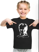 Sıfır Yaka T-Shirt - %100 Pamuk Çocuk Atatürk Baskılı - 8