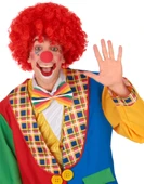 Kırmızı Renk Kıvırcık Afro Bonus Peruk thumbnail 7