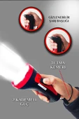 Şarjlı 10w Projektör Led El Fener 2 Mod Aydınlatmalı Uzun Menzil Güvenlik Bekçi Polis Feneri Işıldak thumbnail 4