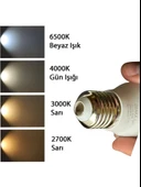 (2 Adet) Osaka 7W (50W) Sarı Işık E27 Duylu (Kalın Duy) Led Mini Ampul thumbnail 5