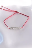 Messika Model Gümüş Renk Zirkon Taş Tasarımlı Kırmızı İp Asansörlü Bileklik - TJ-BB6056 thumbnail 2