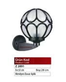 ZERPA Meridyen Duvar Aplik Armatür Siyah E-27 - 1