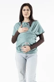 Gürcan Bebe Sling Anakucağı Cepli Bebek Taşıma Şalı Yeşil - 1