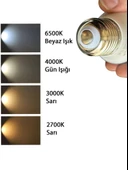 (4 Adet) Osaka 7W (50W) Beyaz Işık (6500K) E27 Duylu (Kalın Duy) Led Mini Ampul - 5
