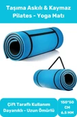 Çift Taraflı Kaymaz Silinebilir Antibakteriyel İz Yapmaz Yoga Minderi Özel Konfor Modeli 6,5mm Mat - 1