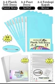 Telli Dosya Plastik A4 10 lu Poşet Dosya 50 li A4 Fotokopi Kağıdı 100 Adet 1 Paket Ekonomik Kaliteli Şeffaf Kapak Dosya - 11