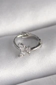 316L Çelik Gümüş Renk Zirkon Taşlı Kelebek Model Tragus Piercing - TJ-PR1321 - 1