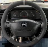 DİKİŞLİ DİREKSİYON KILIFI NUBUK DERİ NOKTALI DERİ GRİ YÜZÜK GRİ DİKİŞLİ OPEL VECTRA B İÇİN thumbnail 1