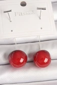 Pirinç Gümüş Renk Çivi Kiraz Model Kadın Küpe - TJ-BKP10376 - 1