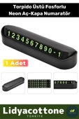 Araç Park Numaratör Telefon Numarası Oto Cam Kartı Torpido Üstü Fosforlu Neon Aç-Kapa - 1