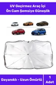 Araç İçi Ön Cam Şemsiye Güneşlik Premium Seri Gölgelik Titanyum Gümüş Kaplama UV Geçirmez Dayanıklı - 1