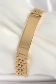 316L Çelik Gold Renk Zincir Künye Model Erkek Bileklik - TJ-EB3719 - 1