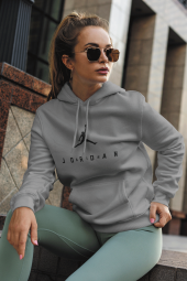 Air Jordan 10 Gri NBA Kadın Kapşonlu Sweatshirt - Hoodie - 1