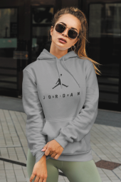 Air Jordan 10 Gri NBA Kadın Kapşonlu Sweatshirt - Hoodie - 2