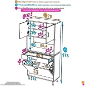 Modilayn ARDA 70x173x32,5 cm 1 Çekmece 2 Göz Sepetli ve 3 Raf Akıllı Dolap ile Dağınıklığa Son thumbnail 4