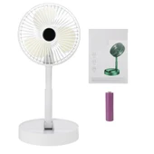 Katlanır Teleskopik Zemin Fanı Yaz Sessiz Masaüstü USB Şarj Edilebilir Taşınabilir Mini Fan - 1