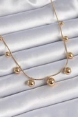 316L Çelik Gold Renk Top Model Kadın Kolye - TJ-BKO9344 thumbnail 1