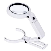 Usb Şarj Edilebilir Katlanabilir 3.5 - 10X Büyüteç 8 Ledli Masa Ve Eliçin Büyüteç FS90RC - 1