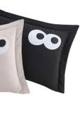 Upstyle 2li Yastık Kılıfı Oxf. Funny Siyah-Kahve thumbnail 3