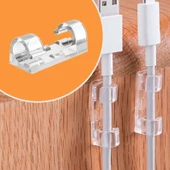 Brokoli Home 40 Adet Kablo Düzenleyici Klips Kablo Sabitleyici Kablo Tutucu Yapışkanlı Klips - 3