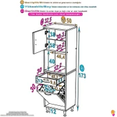 Modilayn ARDA 50x173x32,5 cm 1 Çekmece 1 Göz Sepetli ve 3 Raf Akıllı Dolap ile Dağınıklığa Son thumbnail 4
