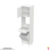 Modilayn ARDA 45x173x32,5 cm 1 Çekmece 1 Göz Sepetli ve 3 Raf Akıllı Dolap ile Dağınıklığa Son - 7