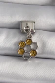 316L Çelik Gümüş Renk Sallantı Simli Bal Beteği Model Nomination Charm - TJ-BC1158 - 1