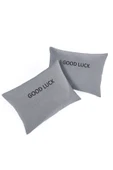 Upstyle 2li Yastık Kılıfı Good Luck Baskılı Füme - 1