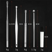 6 Parça Paslanmaz Çelik Kulak Balmumu Toplayıcı Çıkarıcı Temizleyici Bakımı Çubuk Seti - 3