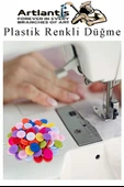 Renkli Düğme Plastik 2.5 cm 50 li 1 Paket 25 mm Plastik Renkli Düğme Dikiş Parlak Yuvarlak 4 Delikli Düğme Etkinlik Okul - 5
