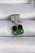 316L Çelik Gümüş Renk Sallantılı Yeşil Kurbağa Figür Nomination Charm - TJ-BC1071 thumbnail 1