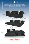 Moda Home Bedding Retro yataklı kanepe,yatak olabilen,dinlenme amaçlı legom aktivite koltuğu-Antrasit - 2