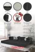 Moda Home Bedding Retro yataklı kanepe,yatak olabilen,dinlenme amaçlı legom aktivite koltuğu-Antrasit - 3