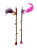 Sesli Toplu Tüylü Kedi Oltası 40-50 cm Renkli - 1