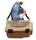 Plastart Kedi ve Köpek Taşıma Çantası Bej-Kahverengi - 2