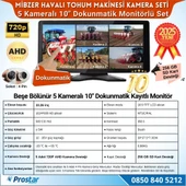 Mibzer için 5 Kameralı 10.36 inç Dokunmatik Monitör Beşe Bölen Kayıtlı 256 Gb Sd Kart Destekli - 2