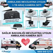 Ambulans Mevzuatına Uygun 2 Kameralı 8 Kanal Mobil NVR 1 TB 7 inç Monitörlü Tak Kullan Set - 1