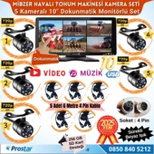 Mibzer için 5 Kameralı 10.36 inç Dokunmatik Monitör Beşe Bölen Kayıtlı 256 Gb Sd Kart Destekli - 1
