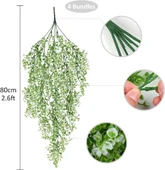 Nettenevime Yapay Çiçek Sarkan Yeşil Beyaz Bitki Yapay Sarmaşık ty60 - 4