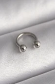 316L Çelik Gümüş Renk Halka Model Topçuk Piercing - TJ-PR1369 - 1