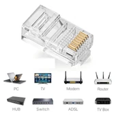 RJ45 Jack Cat5e İnternet Kablo Kablosu Ucu Konnektör Ethernet Connector Jak 4220 - 7