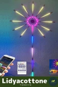LED Duvar Lambası Telefon Uygulama Kumanda Akıllı Aydınlatma Salon Ev Yatak Odası Gamer RGB Firework - 2