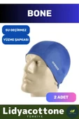 Likralı Silikon Havuz Ve Deniz Yüzücü Deniz Havuz Bonesi Su Geçirmez Yüzme Şapkası 2'li Set - 1
